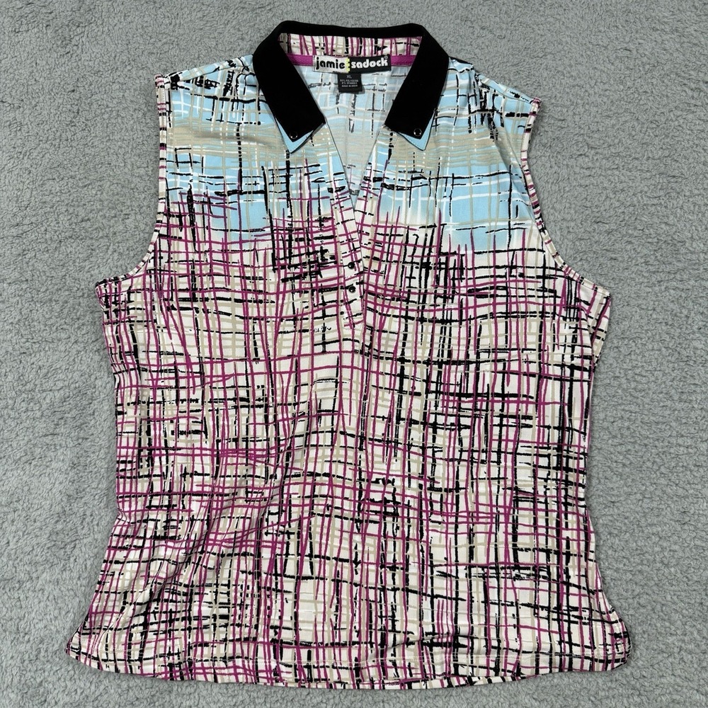 Jamie Sadock Women's Sleeveless Top Shirt Polo Golf, Pickleball, Tennis Size XL